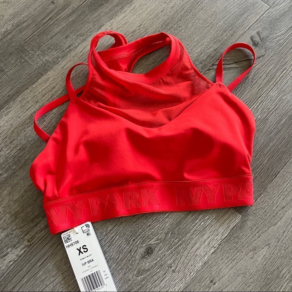 BRAND NEW IVY PARK RED HIGH-NECK SHEER BRA SIZE XS - Picture 5 of 9
